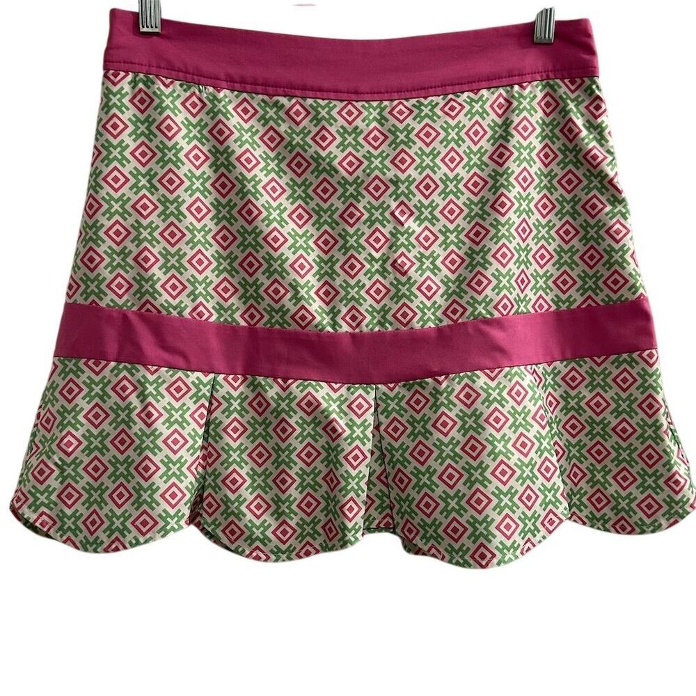 Birdies Women's‎ Argyle Skort Size 4 Pink Green Tennis Golf Activewear